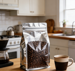 حقيبة طعام مسطحة القاع مع سحاب قابل للإغلاق