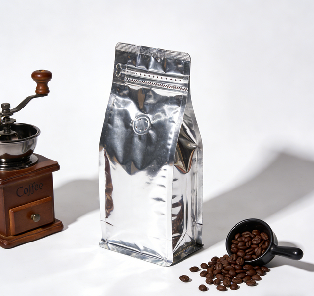 Sac &agrave; fond plat pour grains de caf&eacute; et poudre de caf&eacute;